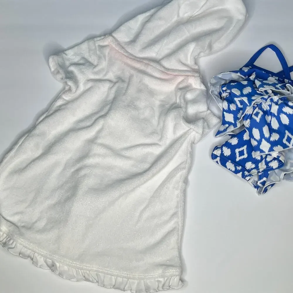 Carter's Blue Swimsuit Coverup One Piece Terry Cloth Hood New 9M
